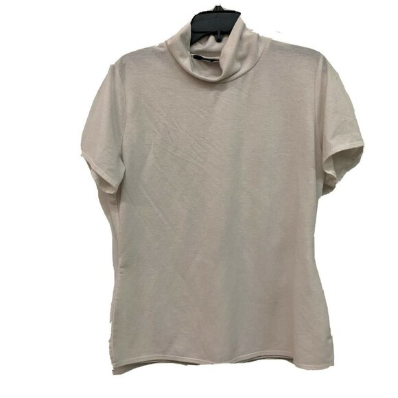 Rachel Roy Womens Gray Mock Neck Short Sleeve Top Stretch Blouse - Picture 1 of 4